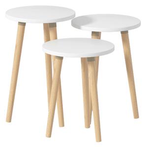 SADA ODKLADACÍCH STOLÍKOV, biela, dub medový, kompozitné drevo, 33,5/33,5/52 cm MID.YOU - Online Only obývacie izby, Online Only