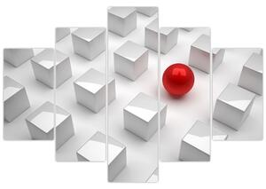 Obraz červené gule medzi kockami (Obraz 150x105cm)