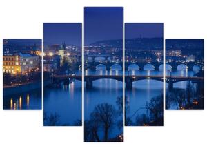 Obraz večerné Prahy (Obraz 150x105cm)
