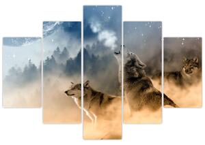 Obraz - vyjící vlci (Obraz 150x105cm)