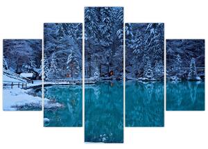 Obraz zimného jazera (Obraz 150x105cm)