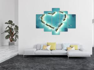 Obraz srdce v mori (Obraz 150x105cm)