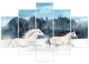 Obraz maľovaných koní (150x105 cm)