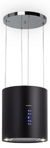 Klarstein Barett, ostrovčekový digestor, Ø 35 cm, recirkulácia 560 m³/h, LED, filter s aktívnym uhlím, čierny