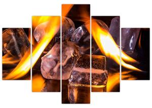 Obraz ľadových kociek v ohni (Obraz 150x105cm)
