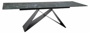 WESTIN CERAMIC stôl jedálenský (160-240)X90, MORSKI VERDE ALPI/čierna