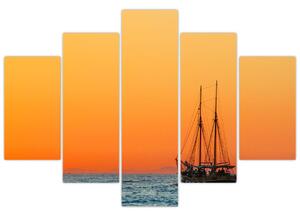 Plachetnica na mori - moderný obraz (Obraz 150x105cm)