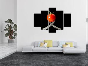 Obraz - paradajka s vidličkami (Obraz 150x105cm)
