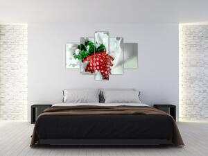 Obraz jahody v jogurte (Obraz 150x105cm)