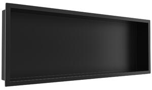 CERANO - Zápustná polička s okrajom do obkladu - čierna matná - 90x30x10 cm