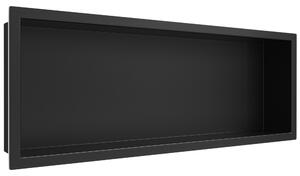CERANO - Zápustná polička s okrajom do obkladu - čierna matná - 60x20x10 cm