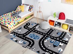 Sivý detský koberec Streets Rozmer: 140x190 cm