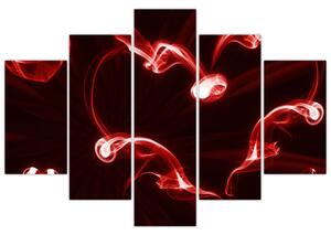 Abstraktný obraz - červené srdce (Obraz 150x105cm)