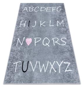 Sivý protišmykový koberec Abeceda Rozmer: 160x220 cm