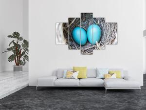 Obraz modrých vajíčok v hniezde (Obraz 150x105cm)