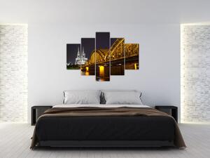 Obraz osvetleného mosta (Obraz 150x105cm)