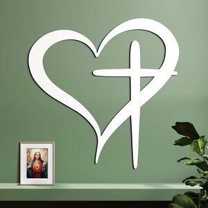 DUBLEZ | Drevený obraz na stenu - Srdce a kríž