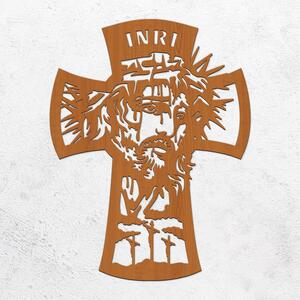 DUBLEZ | Drevený krížik na stenu - Ukrižovanie Ježiša
