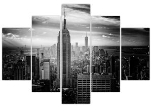 Čiernobiely obraz mesta - New York (Obraz 150x105cm)