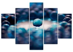 Obraz modré sklenené guľôčky (Obraz 150x105cm)
