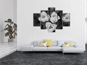 Čiernobiele kvety (Obraz 150x105cm)