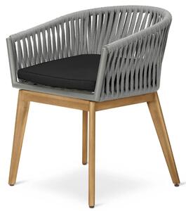 Jedálenská stolička s textilným čalúnením / max. nosnosť 140 kg / oceľ / sivá