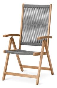 Záhradná stolička Lenja / max. nosnosť 130 kg / eukalyptové drevo/100% PP / sivá