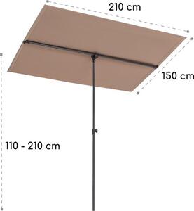 Flexibilný dáždnik Blumfeldt Flex-Shade XL / 150 x 210 cm / PE / hnedý