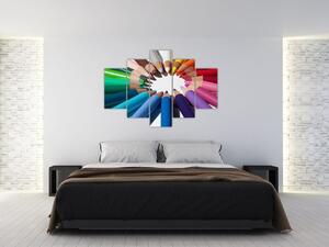 Obraz - kruh z farebných pasteliek (Obraz 150x105cm)