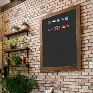 Čierna tabuľa na magnetky v rustikálnom ráme 60x40 cm