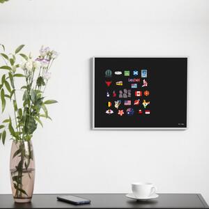Čierna tabuľa na magnetky v hliníkovom ráme 60x40 cm