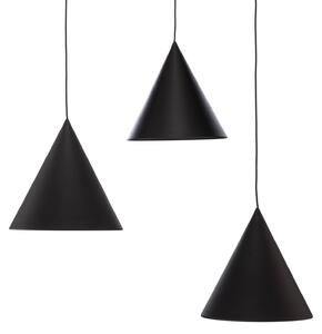 Závesné svietidlo Cono 3-svetelné decentrálne tienidlá 32 cm čierne