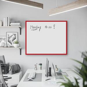 Biela magnetická tabuľa v červenom drevenom ráme 60x40 cm
