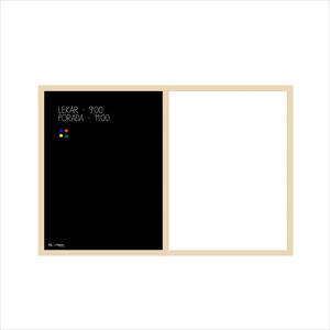 Kombinovaná magnetická tabuľa v drevenom ráme + 5 farieb rámu 60x40 cm