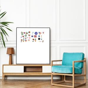 Biela tabuľa na magnetky PREMIUM v hliníkovom čiernom ráme 60x40 cm