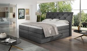 Boxspringová posteľ 140x200 VORVIRO - antracitová