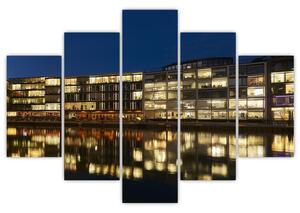 Obraz nočné budovy (Obraz 150x105cm)