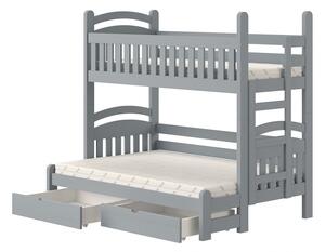 Poschodová posteľ Amely Maxi pravá - 90x200/120x200 - šedá