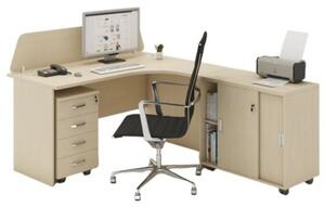 Zostava kancelárskeho nábytku MIRELLI A+, typ F, pravá, breza