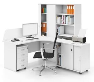 Zostava kancelárskeho nábytku MIRELLI A+, typ C, pravá, biela