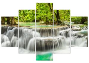 Obraz lesných vodopádov (Obraz 150x105cm)