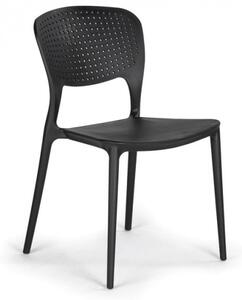 Plastová jedálenská stolička EASY II, čierna