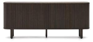 Tmavohnedá nízka komoda v dekore jaseňa s posuvnými dverami 180x75 cm Mailen – Kave Home