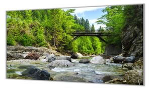 Ochranná doska železničný most v lese - 55x55cm / ANO