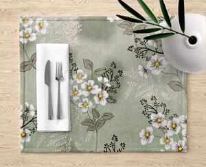 Ervi bavlnené prestieranie na stôl - biele kvetinky
