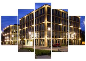 Osvetlené budovy - obraz (Obraz 150x105cm)