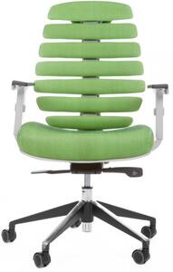 MERCURY stolička FISH BONES šedý plast, zelená látka SH06