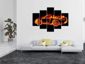 Obraz horiaceho auta (Obraz 150x105cm)