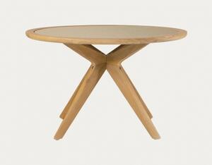 JULIETA okrúhly jedálenský stôl z dreva a betónu Prírodná