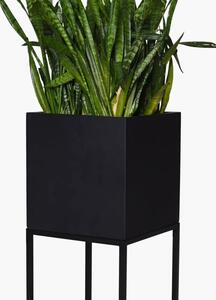 Kvetináč BLOCK UP, sklolaminát, výška 80 cm, antracit/čierna